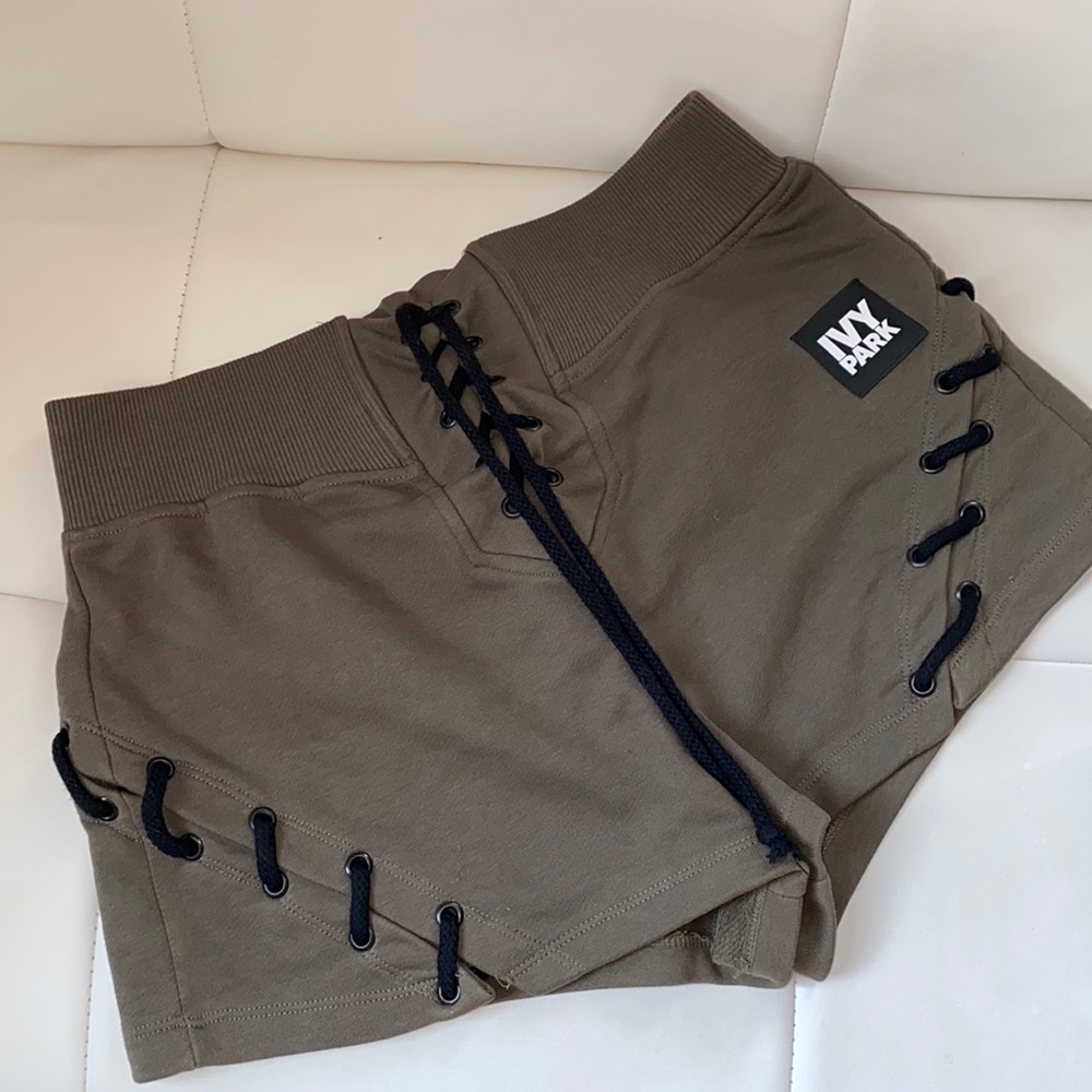 Ivy Park olive green fashion shorts